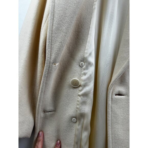 Vtg Forecaster of Boston Wool Coat Womens Size 8 Ivory Double Breasted Old Money - Picture 9 of 16